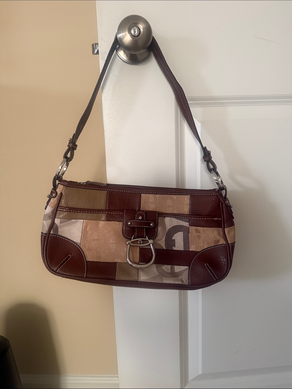 Coach Patchwork Shoulder Bag in Brown and Tan